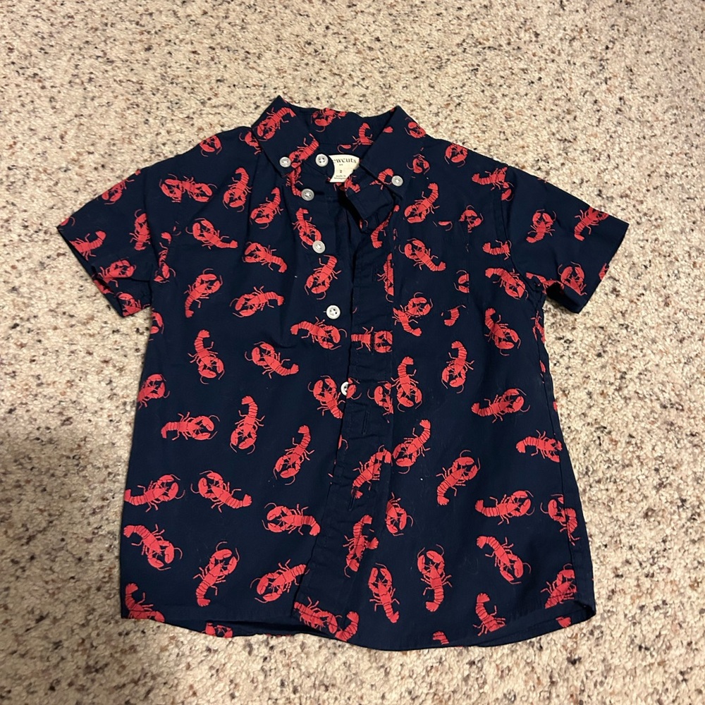Crewcuts Navy Shirt with Red Lobster Design